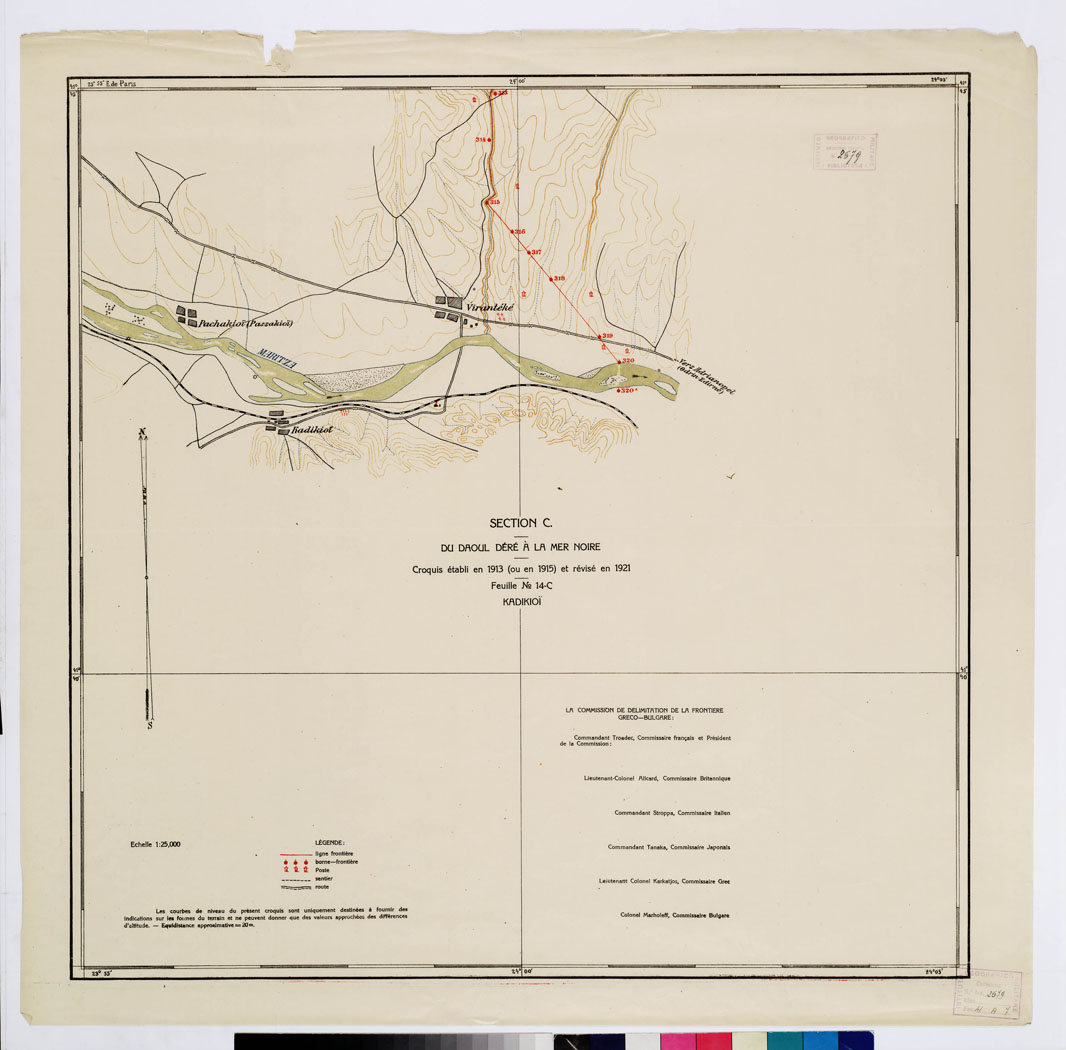 (N:11353) TRAITE DE NEUILLY SUR SEINE DU 27 NOV. 1919 COMMISSION DE DELIMITATION DE LA FRONTIERE GRECO-BULGARE - FEUILLE N. 14 C KADIKIOI (B0009256) Carte e stampe antiche: riproduzione a colori su carta (formato A1)