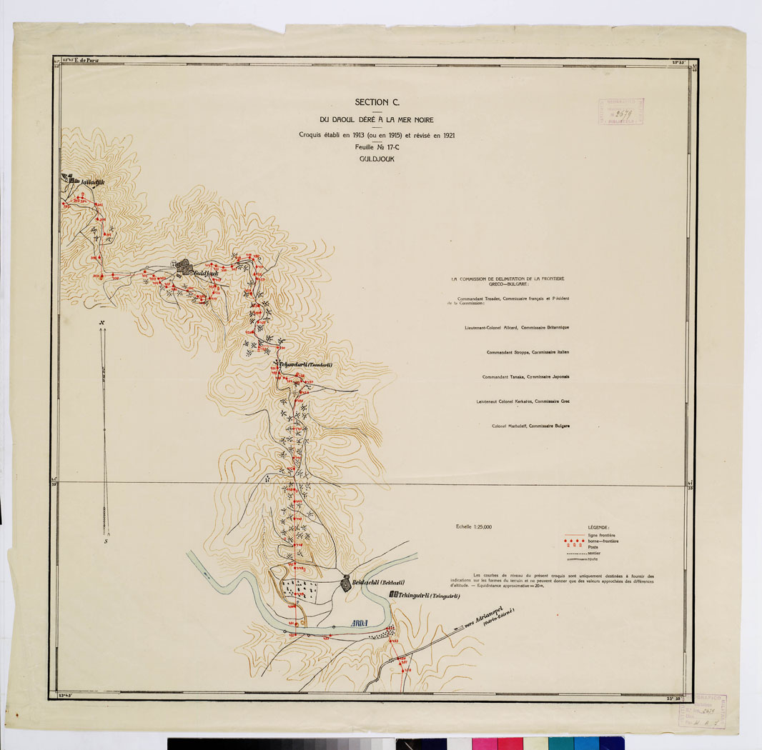 (N:11350) TRAITE DE NEUILLY SUR SEINE DU 27 NOV. 1919 COMMISSION DE DELIMITATION DE LA FRONTIERE GRECO-BULGARE - FEUILLE N. 17 C GULDJOUK (B0009259) Carte e stampe antiche: riproduzione a colori su carta (formato A1)