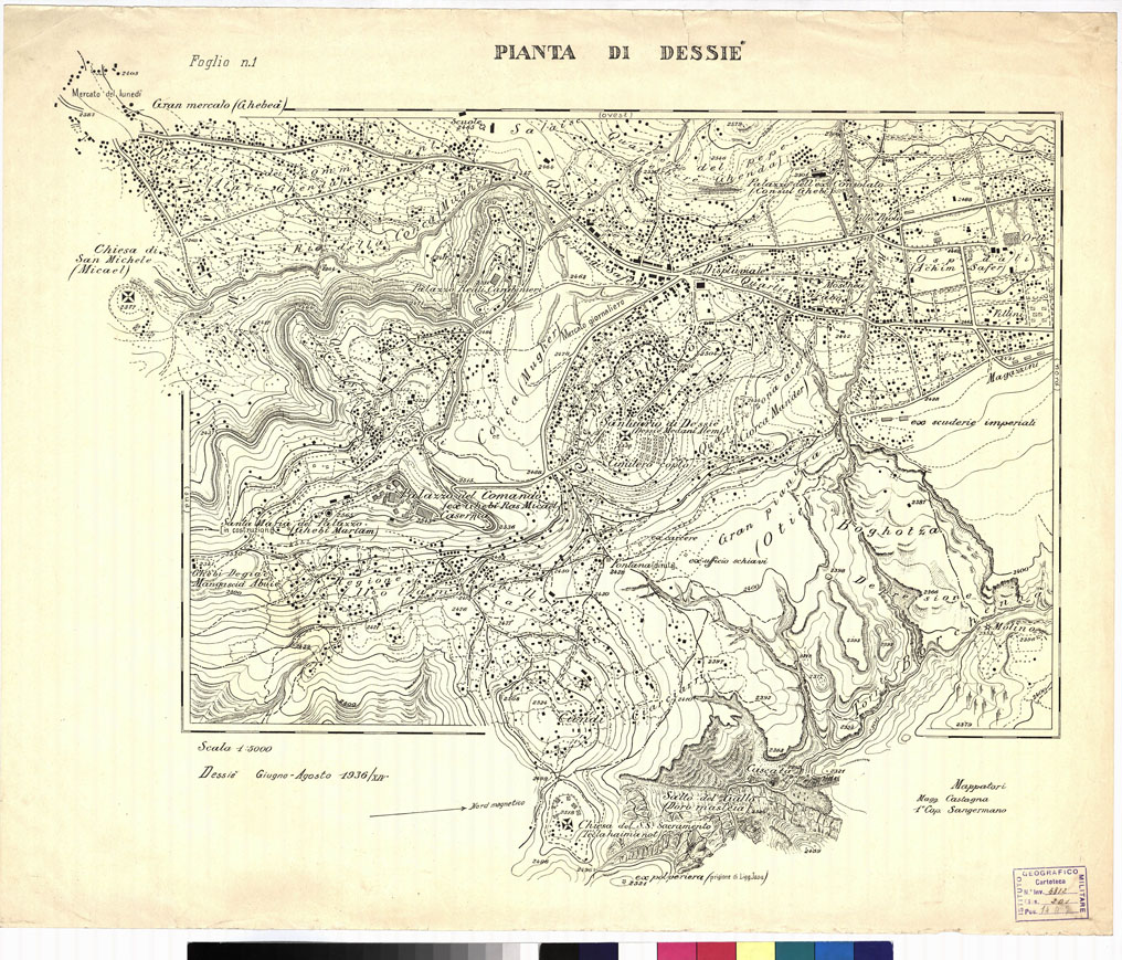 (N:13880) PIANTA DI DESSIE' - Foglio 1 (B0009289) Carte e stampe antiche: riproduzione a colori su carta (formato A1)