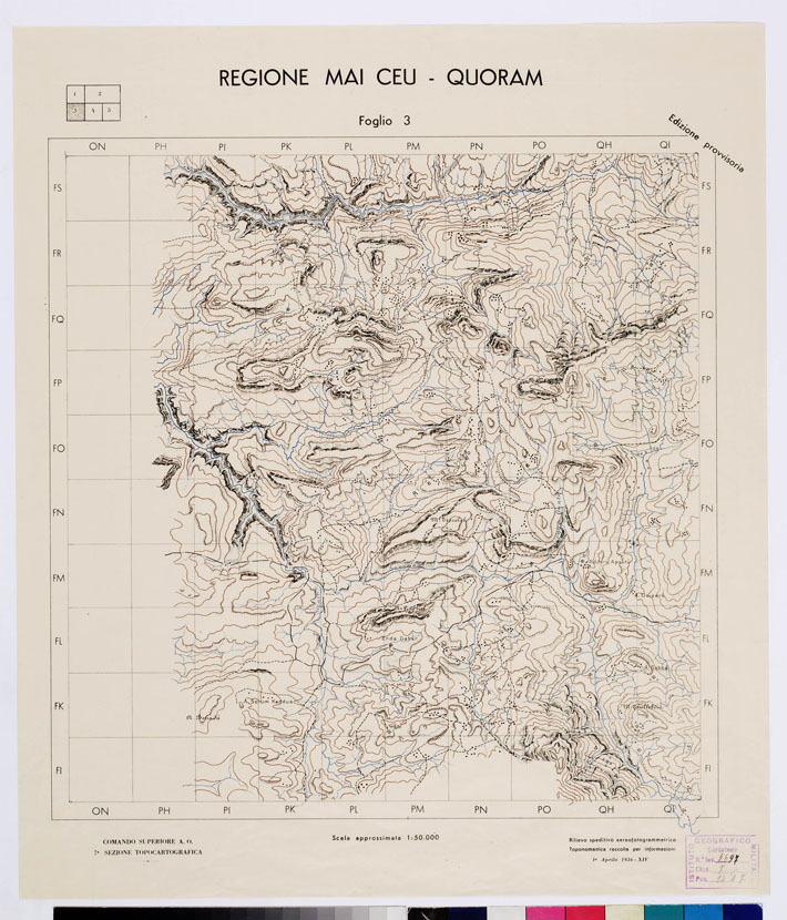(N:14686) REGIONE MAI CEU QUORAM - Foglio 3 (B0009366) Carte e stampe antiche: riproduzione a colori su carta (formato A1)
