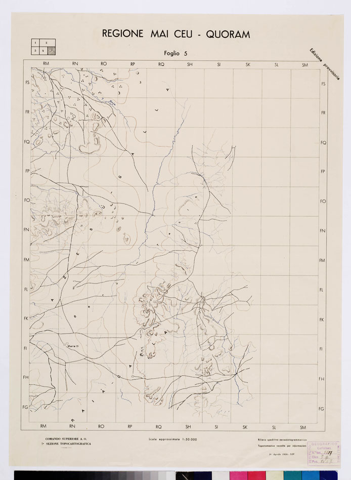 (N:14688) REGIONE MAI CEU QUORAM - Foglio 5 (B0009368) Carte e stampe antiche: riproduzione a colori su carta (formato A1)