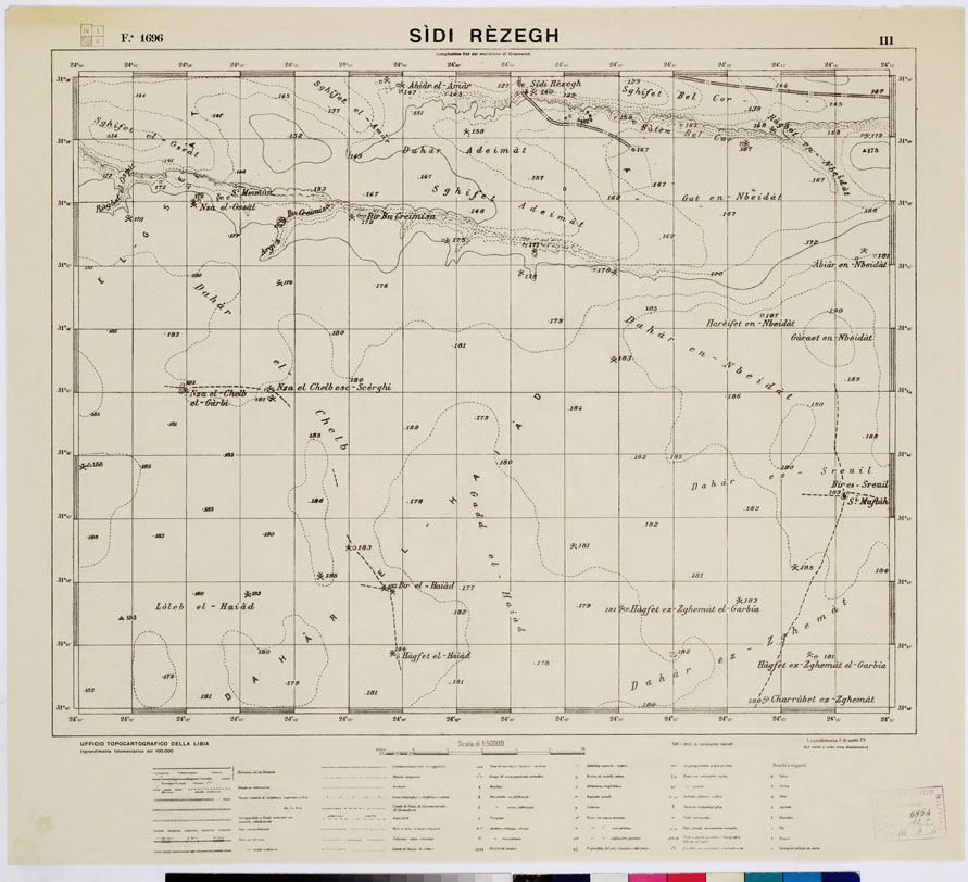 (N:3752) CARTA DELLA ZONA DI TOBRUK - SIDI - REZEGH Foglio 1696 III (B0009505) Carte e stampe antiche: riproduzione a colori su carta (formato A1)