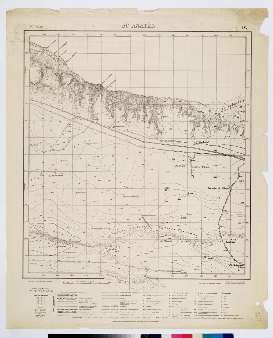 (N:3750) CARTA DELLA ZONA DI TOBRUK - BU - ASATEN Foglio 1696 IV (B0009506) Carte e stampe antiche: riproduzione a colori su carta (formato A1)