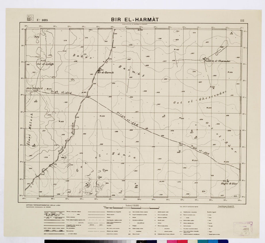 (N:3748) CARTA DELLA ZONA DI TOBRUK - BIR ER - HARMAT Foglio 1695 III (B0009510) Carte e stampe antiche: riproduzione a colori su carta (formato A1)