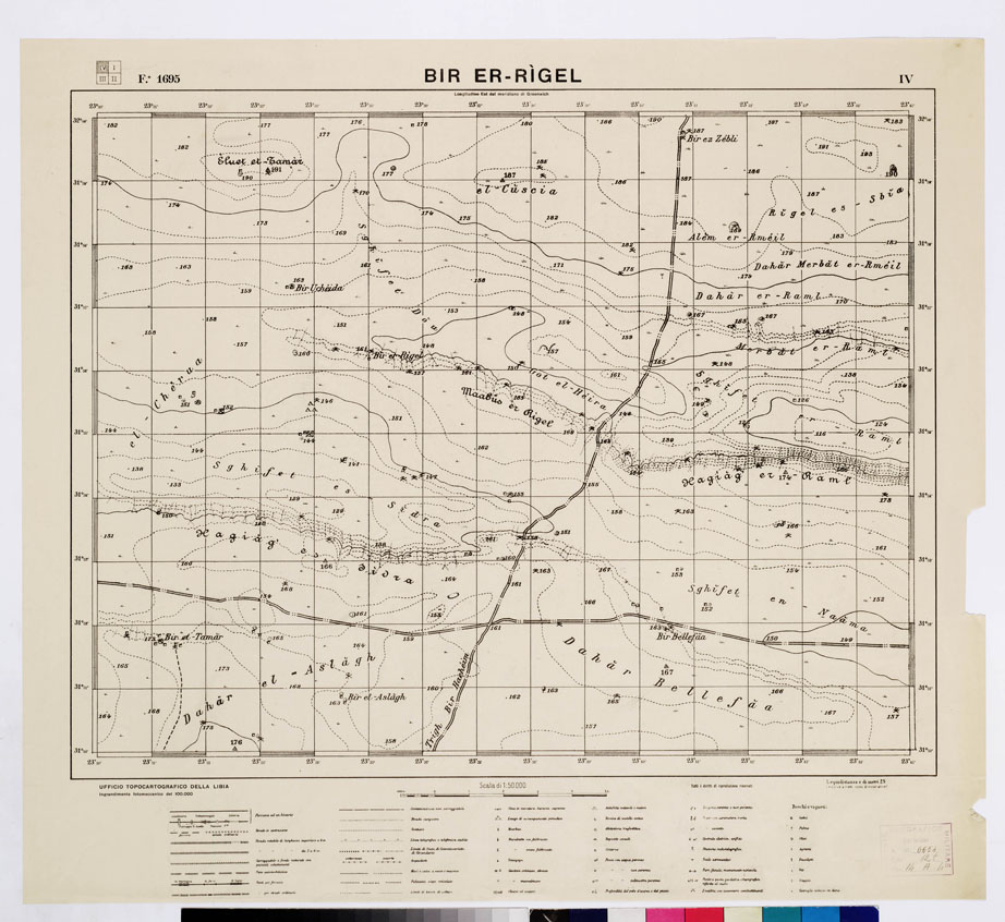 (N:3749) CARTA DELLA ZONA DI TOBRUK - BIR ER - RIGEL Foglio 1695 IV (B0009511) Carte e stampe antiche: riproduzione a colori su carta (formato A1)
