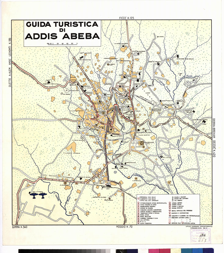 (N:10521) GUIDA TURISTICA DI ADDIS - ABEBA (B0009712) Carte e stampe antiche: riproduzione a colori su carta (formato A1)