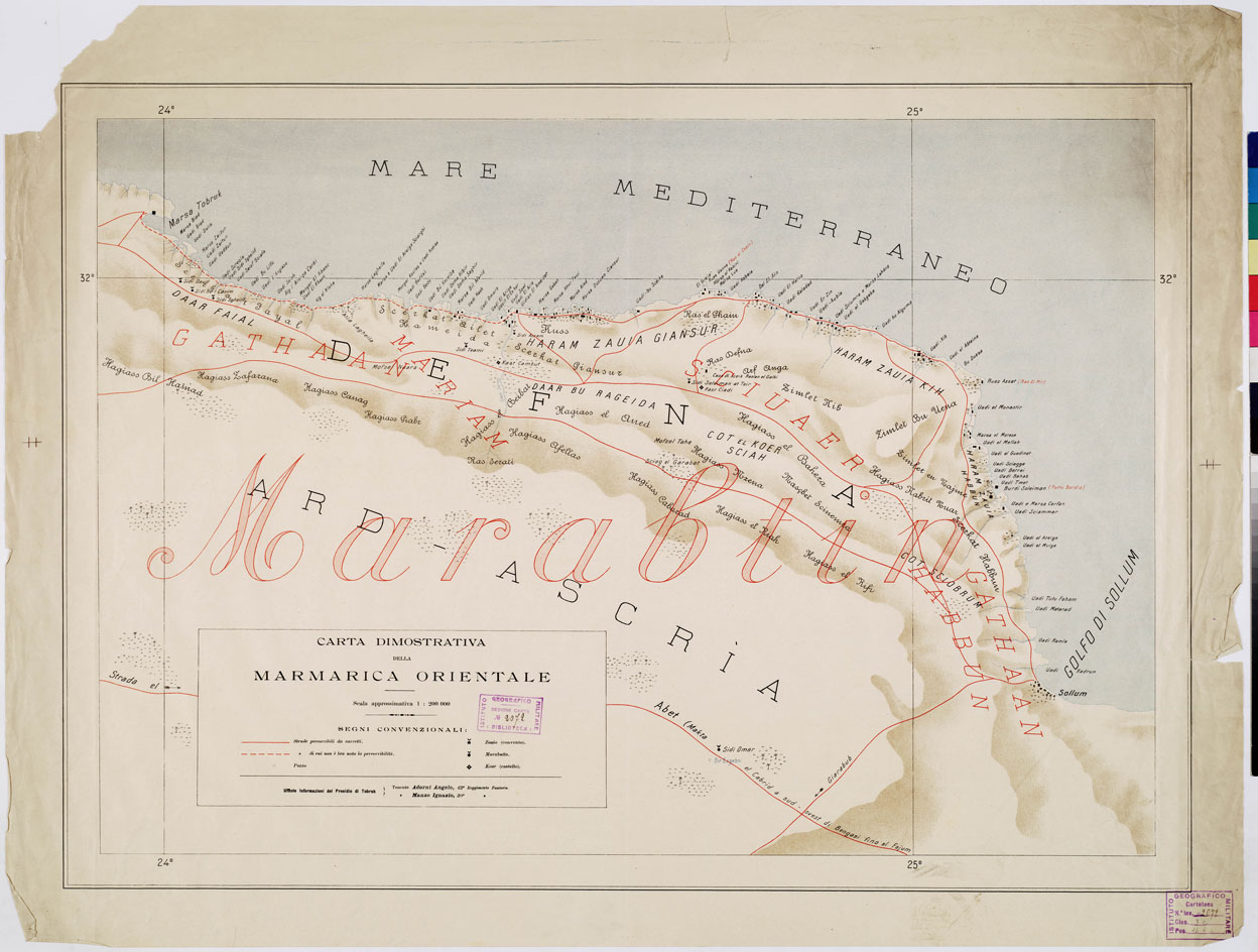 (N:4447) CARTA DIMOSTRATIVA DELLA MARMARICA ORIENTALE - Tavola II (B0009809) Carte e stampe antiche: riproduzione a colori su carta (formato A1)