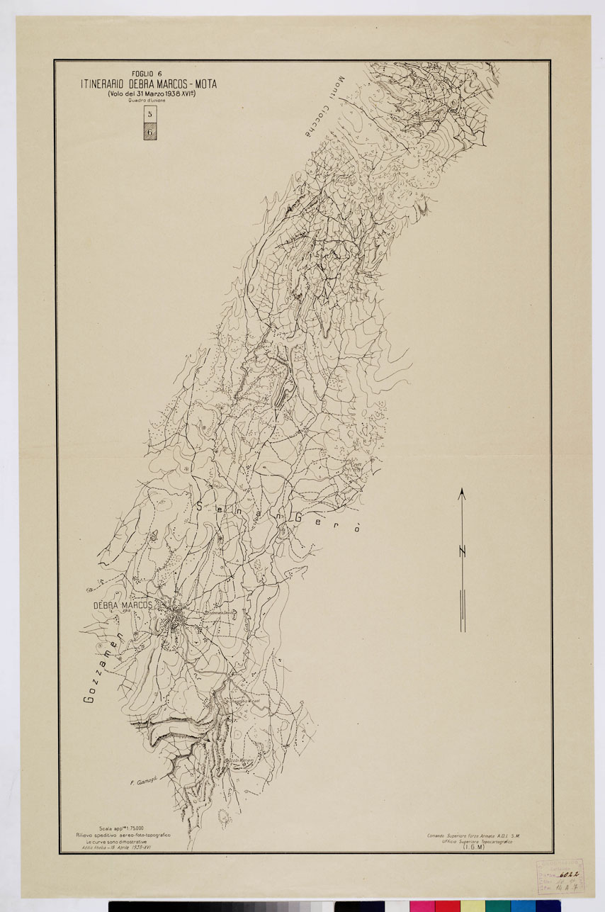 (N:11060) ITINERARIO DEBRA MARCOS - MOTA - Foglio 6 (B0009839) Carte e stampe antiche: riproduzione a colori su carta (formato A1)