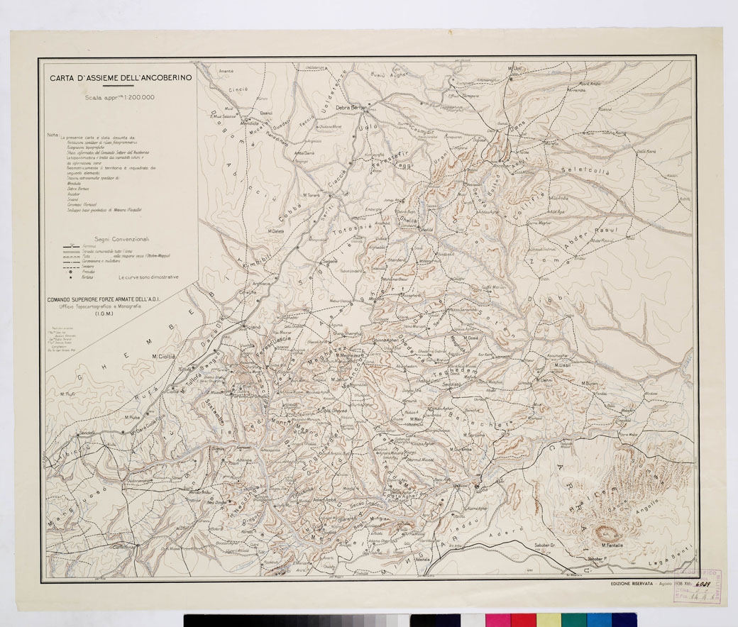 (N:915) CARTA D'ASSIEME DELL'ANCOBERINO (B0009841) Carte e stampe antiche: riproduzione a colori su carta (formato A1)