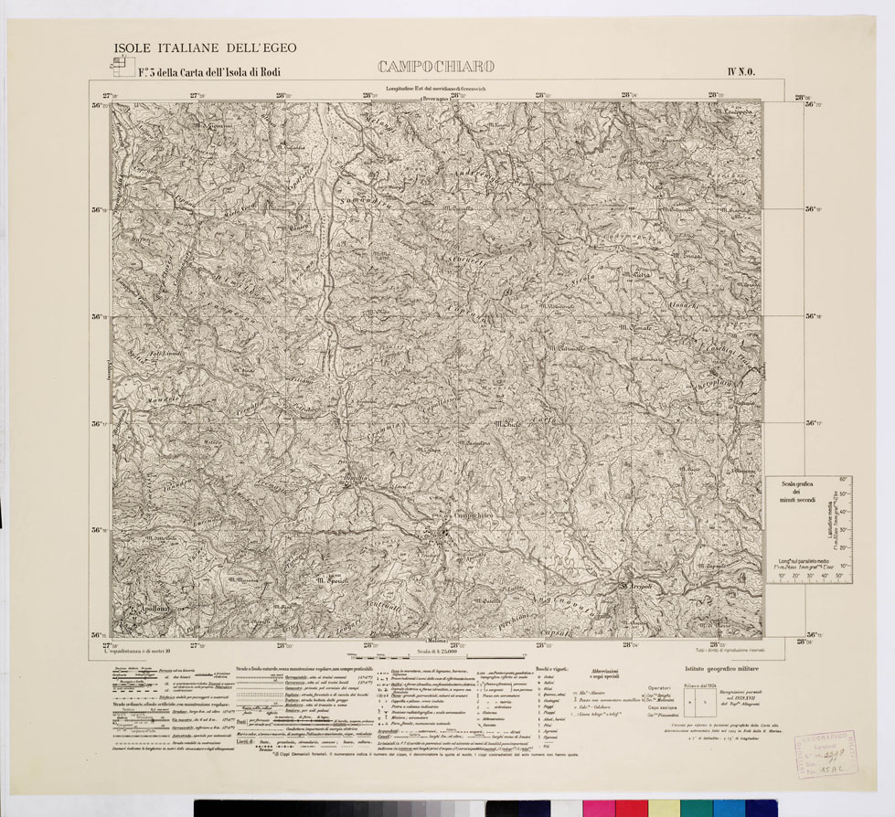 (N:10725) ISOLE ITALIANE DELL'EGEO - ISOLA DI RODI - Campochiaro (B0009942) Carte e stampe antiche: riproduzione a colori su carta (formato A1)