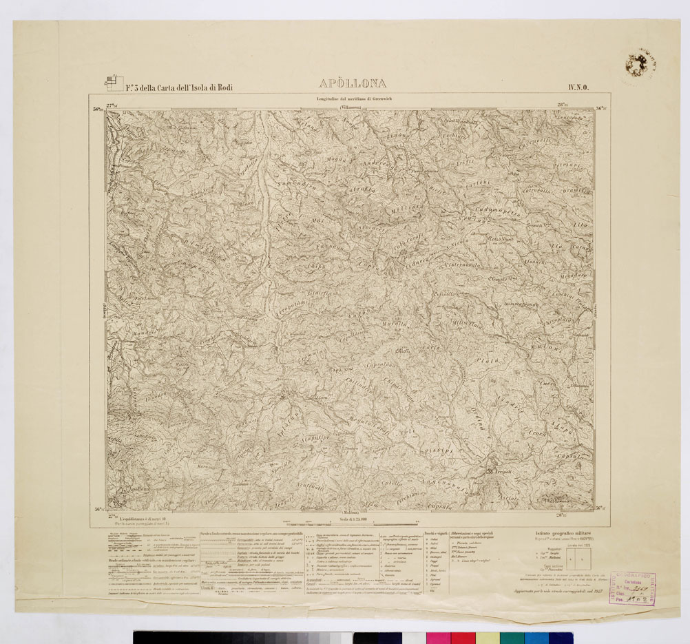 (N:10720) ISOLE ITALIANE DELL'EGEO - ISOLA DI RODI - Apollona (B0009956) Carte e stampe antiche: riproduzione a colori su carta (formato A1)