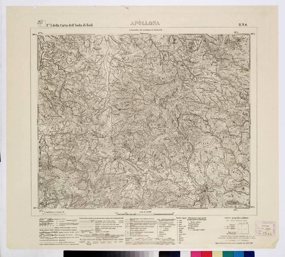 (N:10721) ISOLE ITALIANE DELL'EGEO - ISOLA DI RODI - Apollona (B0009957) Carte e stampe antiche: riproduzione a colori su carta (formato A1)