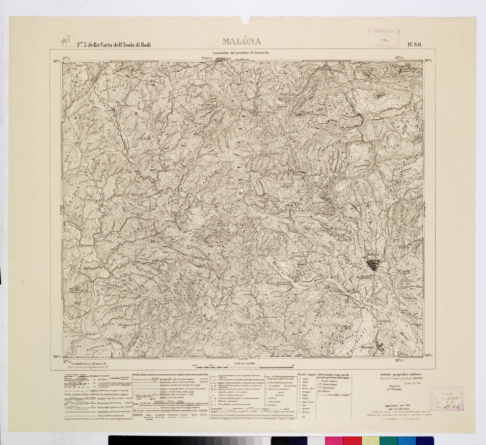 (N:10756) ISOLE ITALIANE DELL'EGEO - ISOLA DI RODI - Malona (B0009959) Carte e stampe antiche: riproduzione a colori su carta (formato A1)
