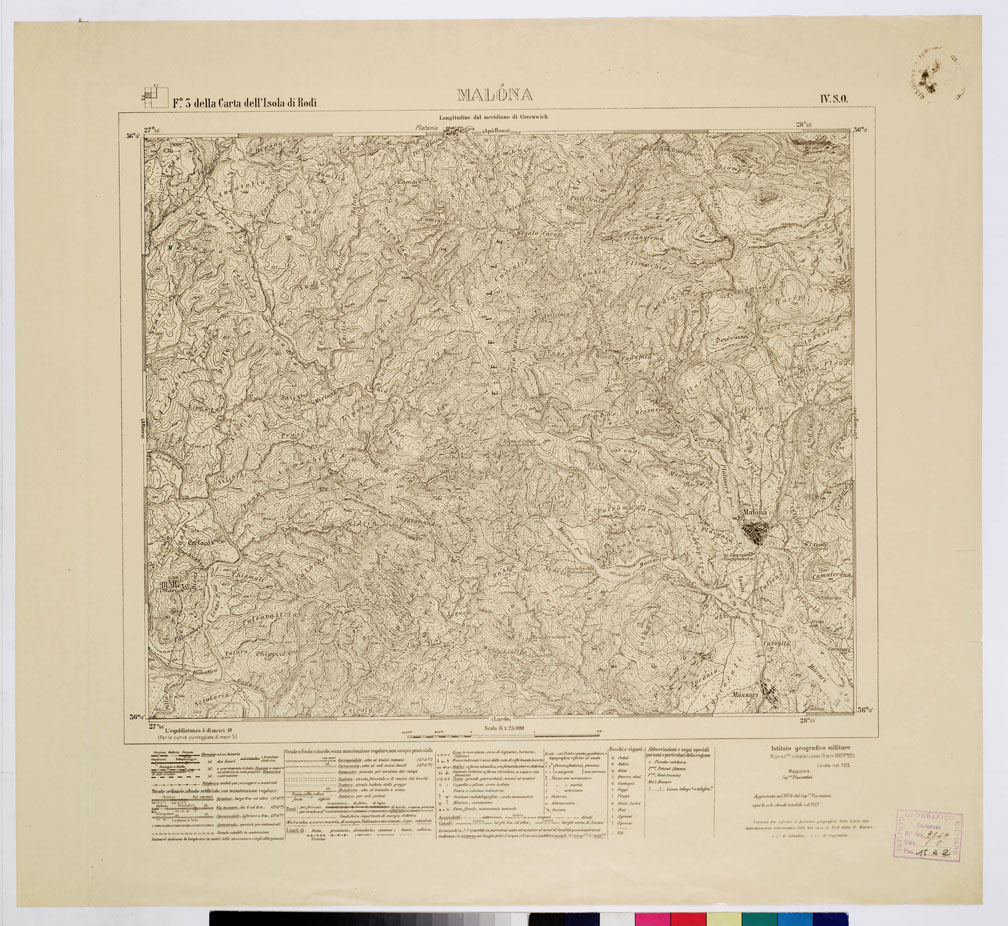 (N:10754) ISOLE ITALIANE DELL'EGEO - ISOLA DI RODI - Malona (B0009960) Carte e stampe antiche: riproduzione a colori su carta (formato A1)