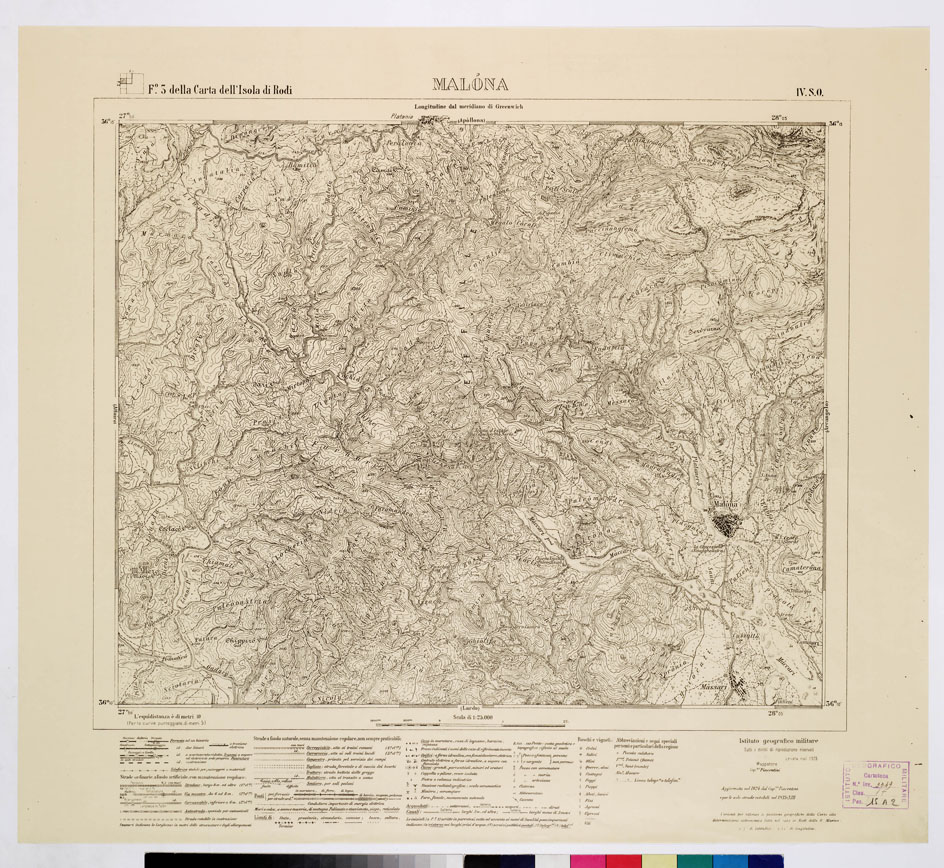 (N:10755) ISOLE ITALIANE DELL'EGEO - ISOLA DI RODI - Malona (B0009961) Carte e stampe antiche: riproduzione a colori su carta (formato A1)