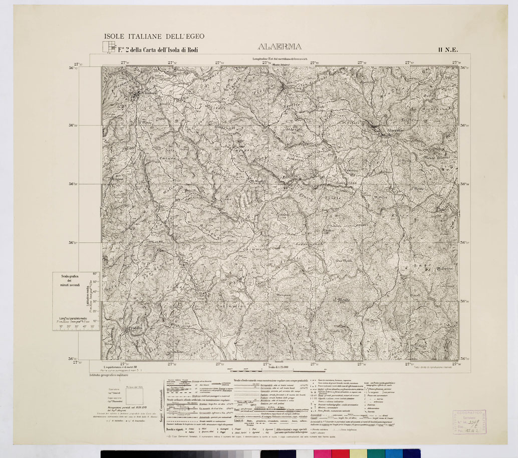 (N:10714) ISOLE ITALIANE DELL'EGEO - ISOLA DI RODI - Alaerma (B0009988) Carte e stampe antiche: riproduzione a colori su carta (formato A1)