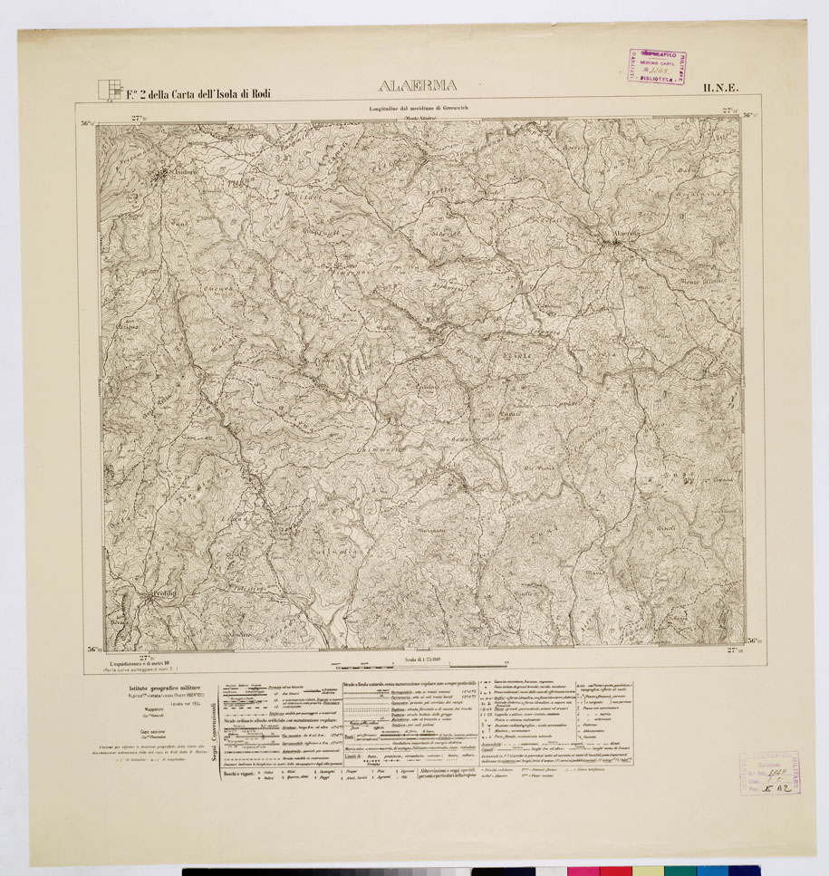 (N:10711) ISOLE ITALIANE DELL'EGEO - ISOLA DI RODI - Alaerma (B0009989) Carte e stampe antiche: riproduzione a colori su carta (formato A1)