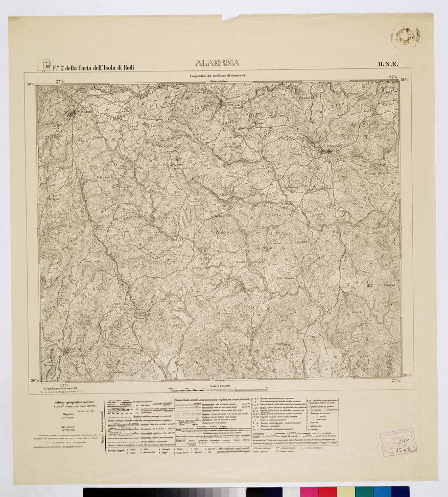 (N:10713) ISOLE ITALIANE DELL'EGEO - ISOLA DI RODI - Alaerma (B0009990) Carte e stampe antiche: riproduzione a colori su carta (formato A1)