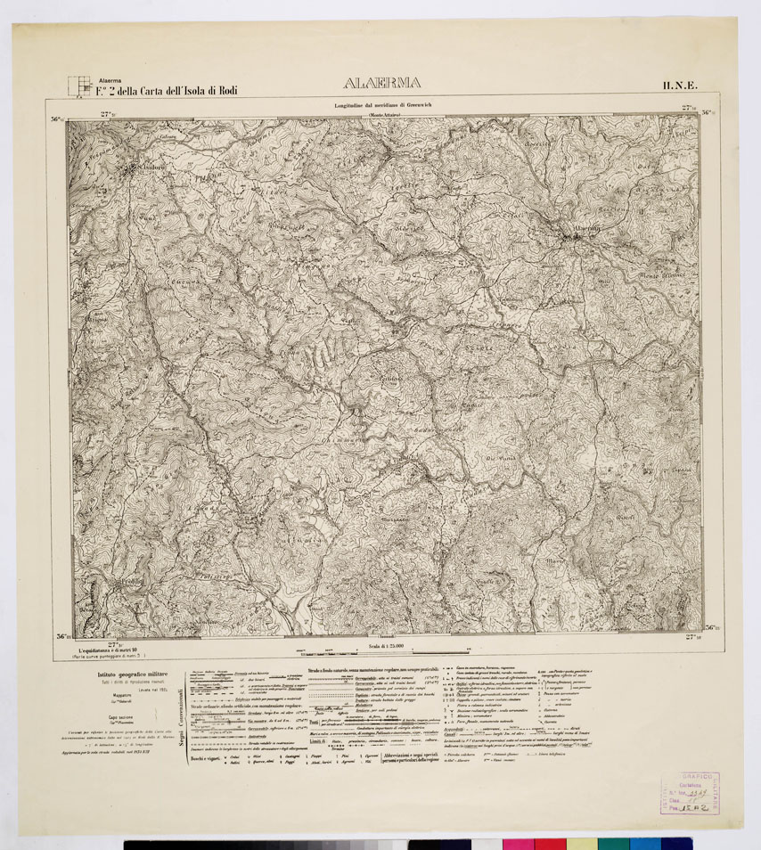 (N:10712) ISOLE ITALIANE DELL'EGEO - ISOLA DI RODI - Alaerma (B0009991) Carte e stampe antiche: riproduzione a colori su carta (formato A1)