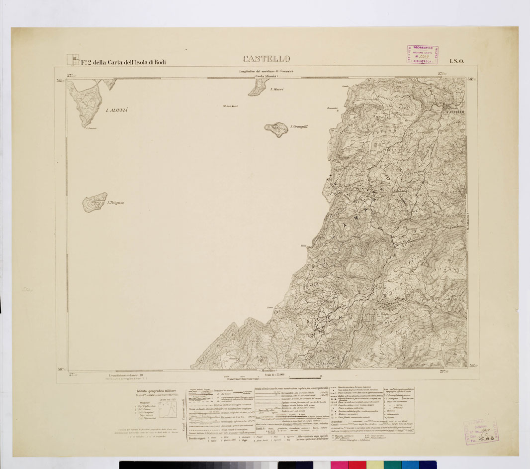 (N:10726) ISOLE ITALIANE DELL'EGEO - ISOLA DI RODI - Castello (B0009995) Carte e stampe antiche: riproduzione a colori su carta (formato A1)