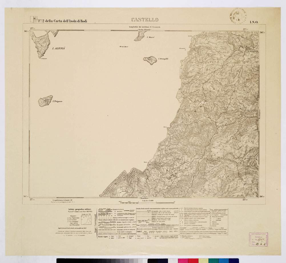 (N:10728) ISOLE ITALIANE DELL'EGEO - ISOLA DI RODI - Castello (B0009996) Carte e stampe antiche: riproduzione a colori su carta (formato A1)