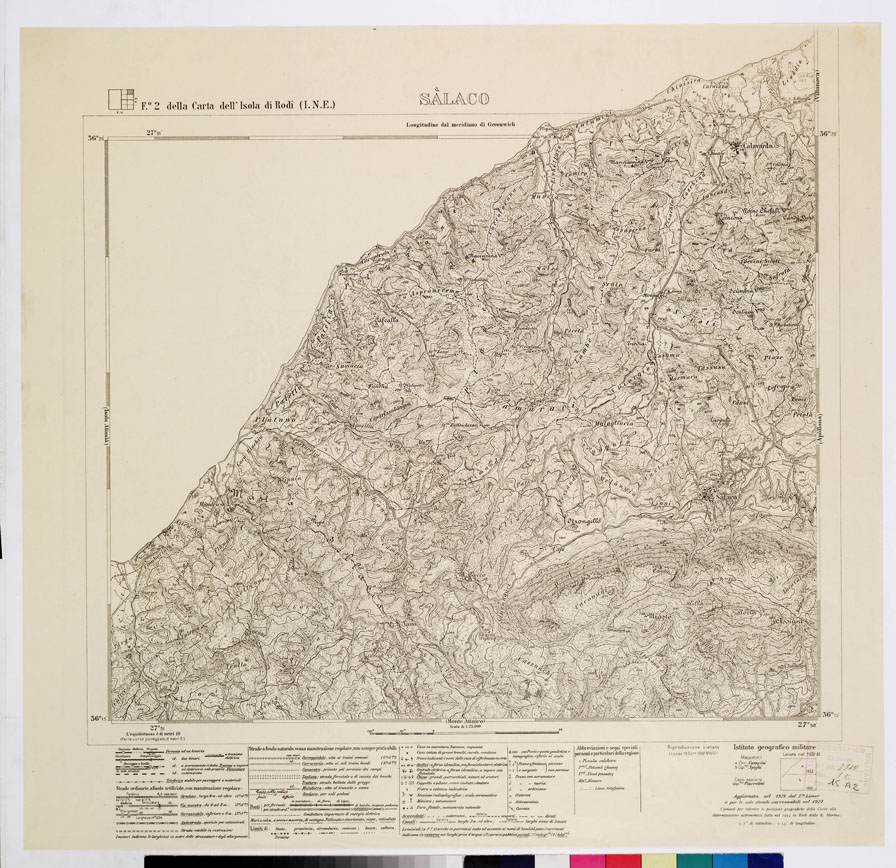 (N:10775) ISOLE ITALIANE DELL'EGEO - ISOLA DI RODI - Salaco (B0010001) Carte e stampe antiche: riproduzione a colori su carta (formato A1)