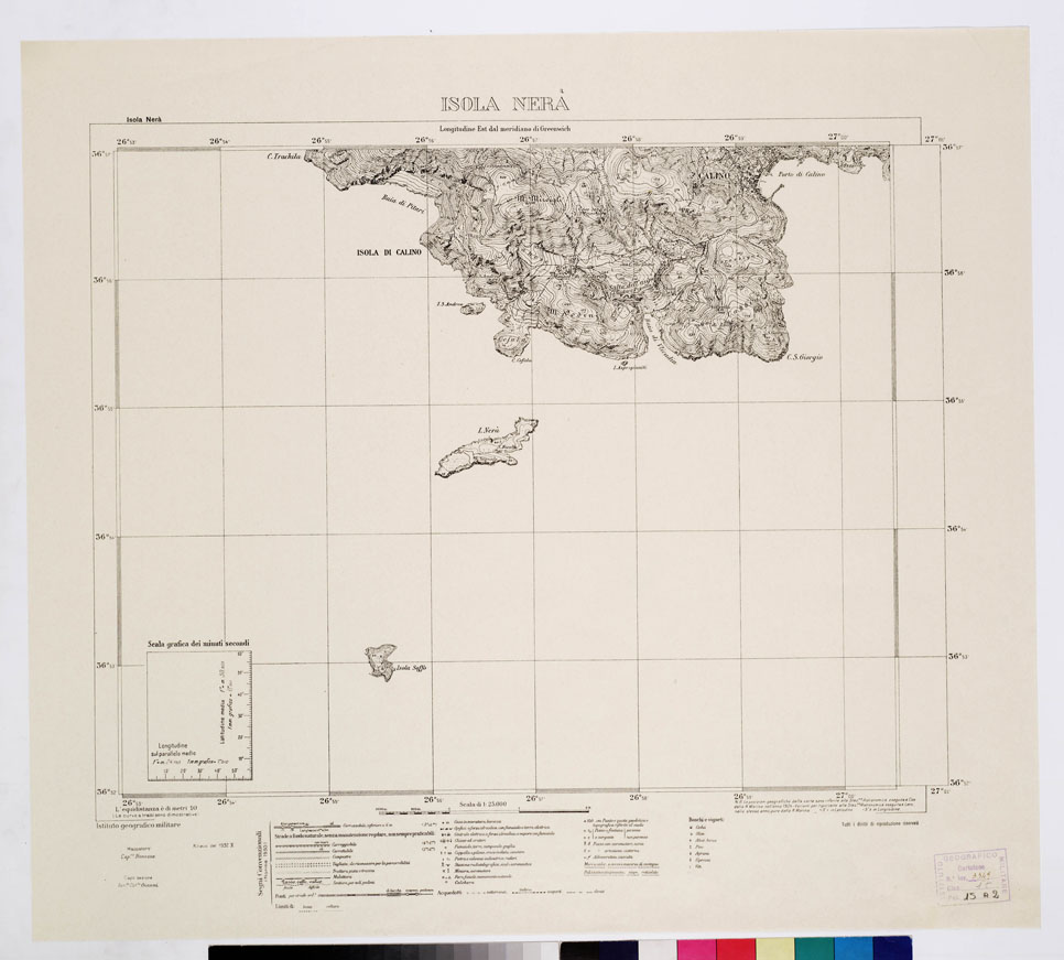 (N:10702) ISOLE ITALIANE DELL'EGEO - Isola Nera (B0010035) Carte e stampe antiche: riproduzione a colori su carta (formato A1)