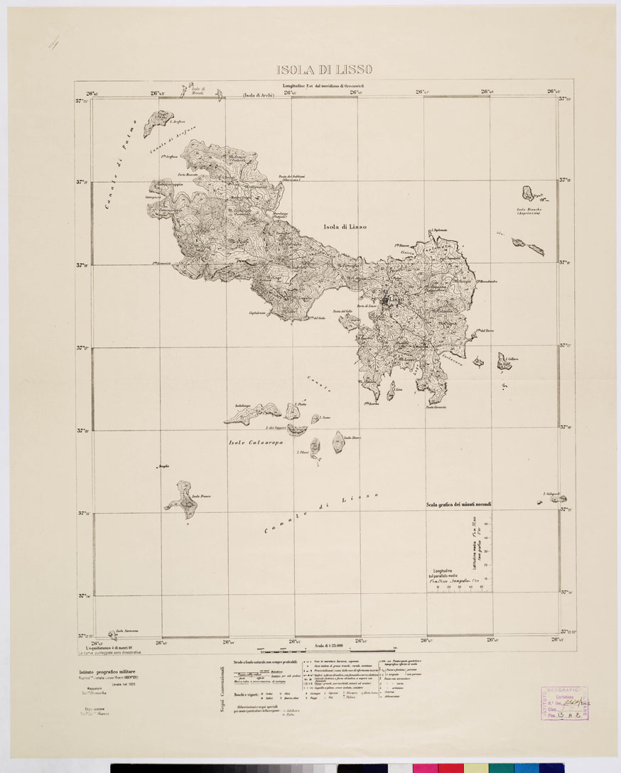 (N:10701) ISOLE ITALIANE DELL'EGEO - Isola di Lisso (B0010040) Carte e stampe antiche: riproduzione a colori su carta (formato A1)