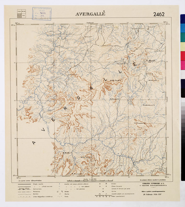 (N:2462) CARTA DELL'AFRICA ORIENTALE ITALIANA - Avergall (B0010063) Carte e stampe antiche: riproduzione a colori su carta (formato A1)