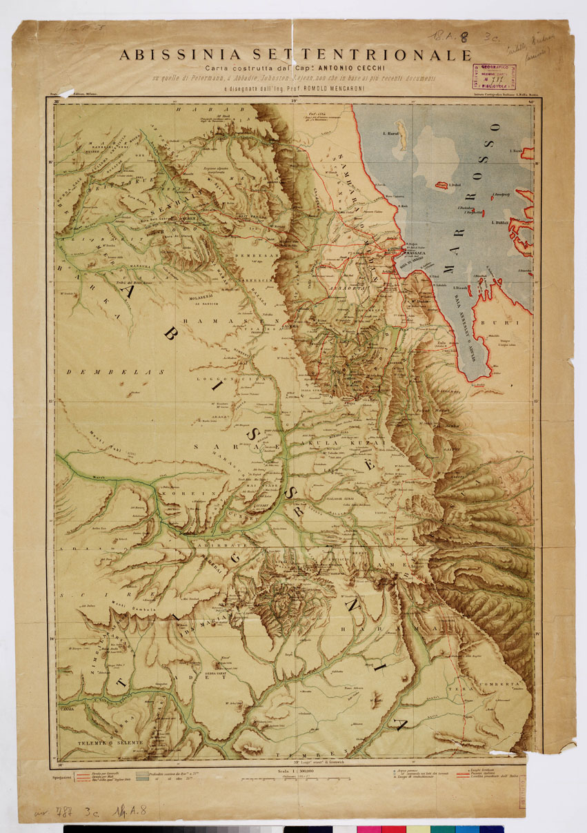 (N:30) ABISSINIA SETTENTRIONALE. (B0010112) Carte e stampe antiche: riproduzione a colori su carta (formato A1)
