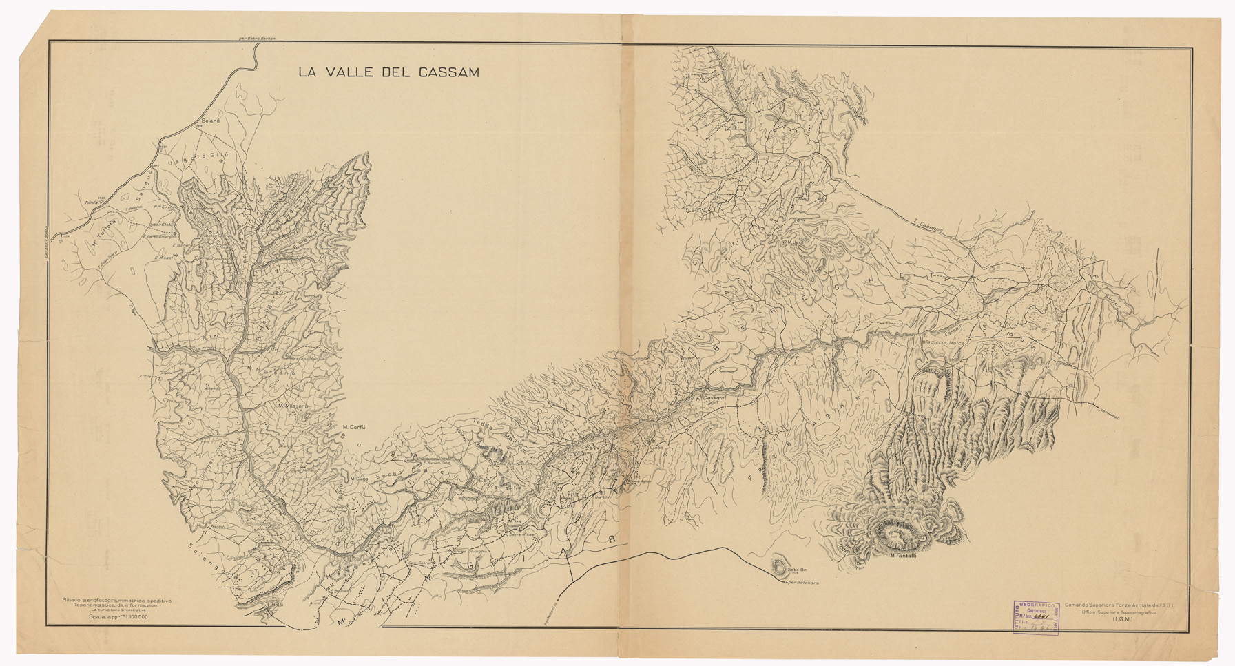 (N:11326) LA VALLE DEL CASSAM (B0010115) Carte e stampe antiche: riproduzione a colori su carta (formato A1)
