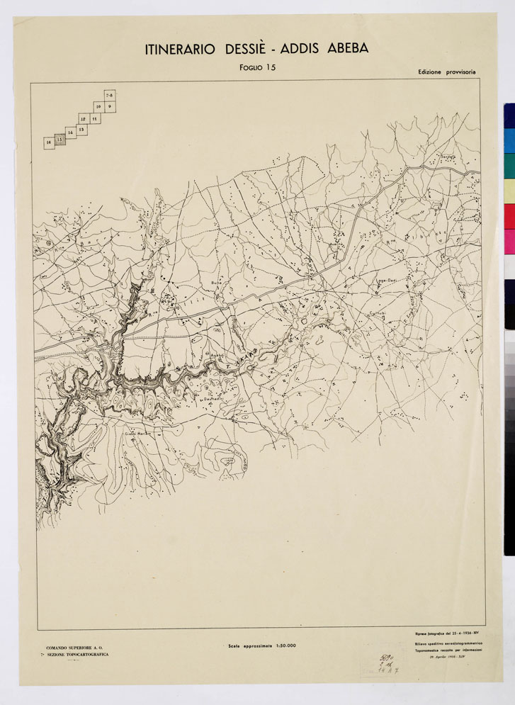 (N:17997) ITINERARIO DESSIE' ADDIS - ABEBA - Foglio 15
 (B0010122) Carte e stampe antiche: riproduzione a colori su carta (formato A1)