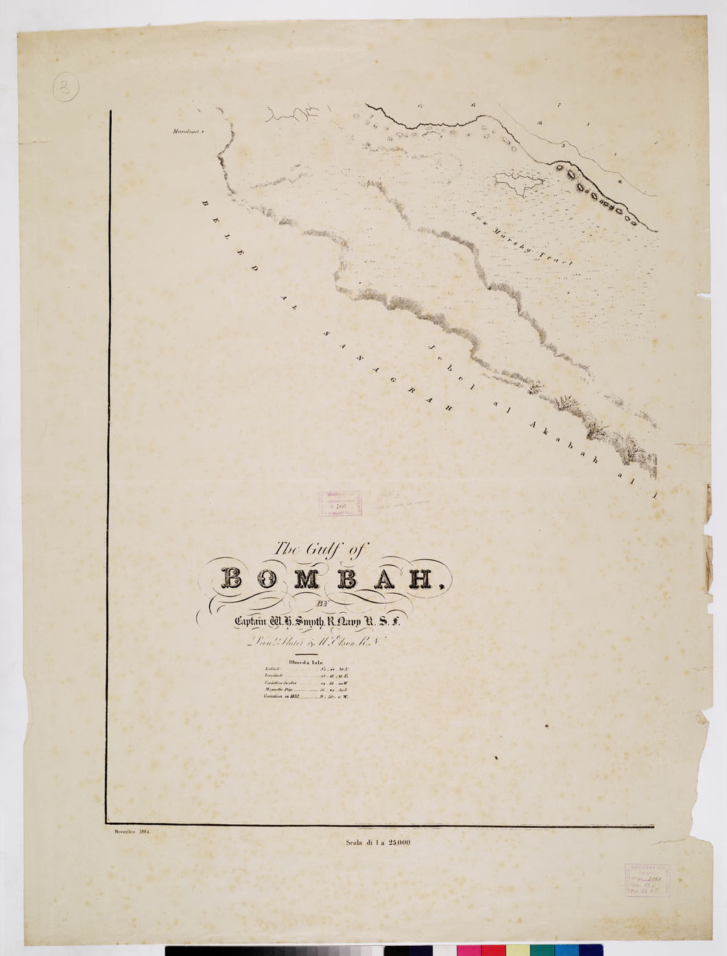 (N:15706) THE GULF OF BOMBAH - Foglio 3 (B0010139) Carte e stampe antiche: riproduzione a colori su carta (formato A1)