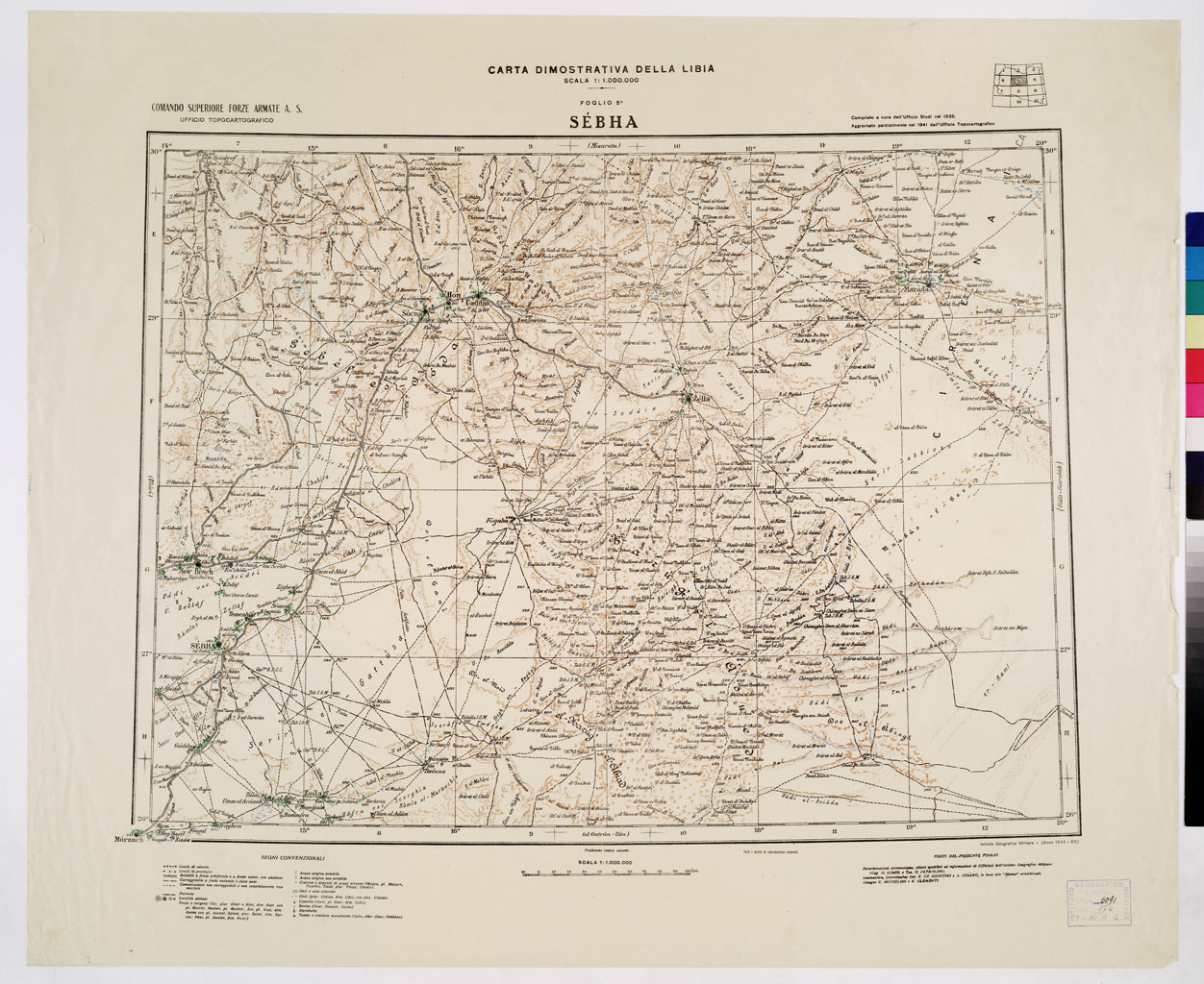 (N:4426) CARTA DIMOSTRATIVA DELLA LIBIA - Foglio 5 - Sebha (B0010152) Carte e stampe antiche: riproduzione a colori su carta (formato A1)