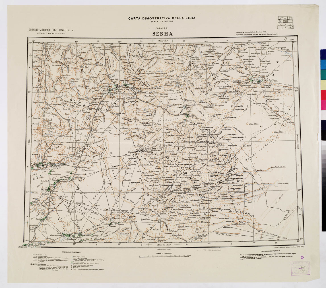 (N:4429) CARTA DIMOSTRATIVA DELLA LIBIA - Foglio 5 - Sebha (B0010155) Carte e stampe antiche: riproduzione a colori su carta (formato A1)