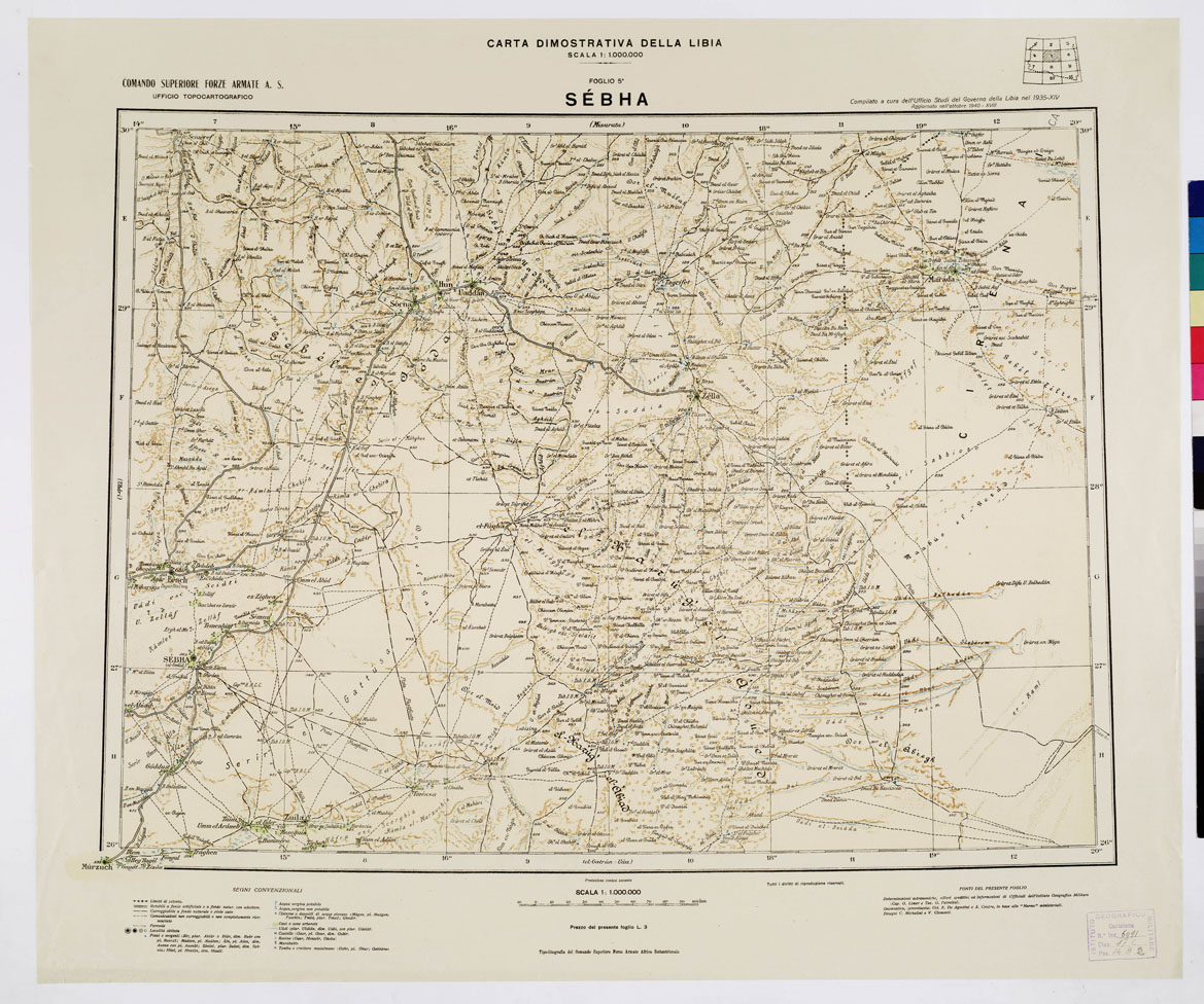 (N:4431) CARTA DIMOSTRATIVA DELLA LIBIA - Foglio 5 - Sebha (B0010157) Carte e stampe antiche: riproduzione a colori su carta (formato A1)