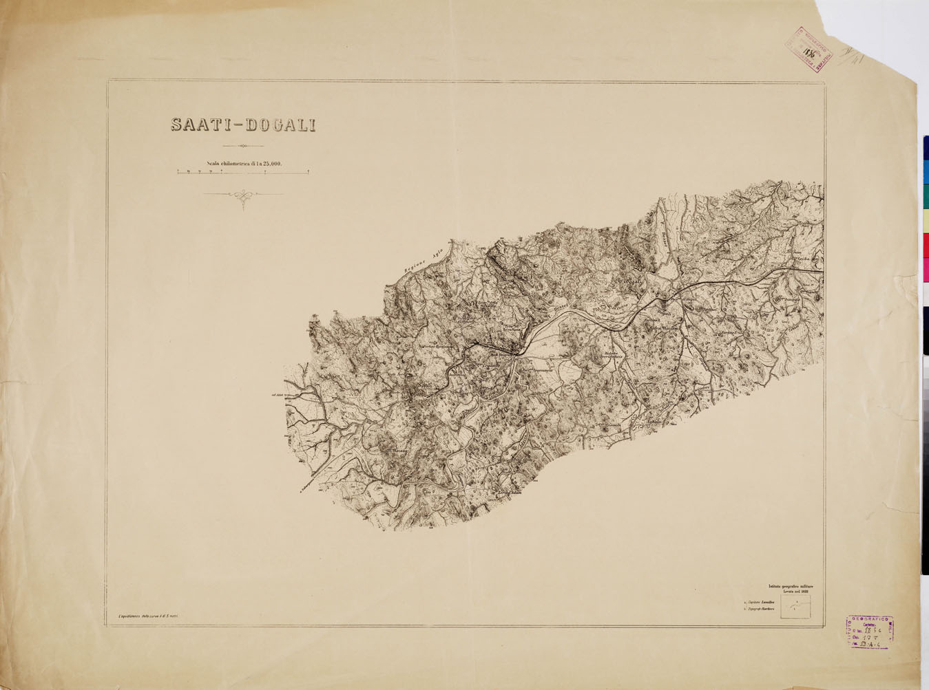 (N:12638) CARTA DELLA REGIONE COMPRESA FRA MASSAUA E SAATI - Saati-Dogali (B0010218) Carte e stampe antiche: riproduzione a colori su carta (formato A1)