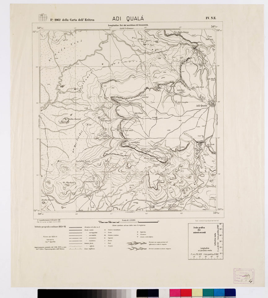 (N:2630) CARTA DELL'ERITREA - Foglio 2062 IV N.E. - Adi Qual (B0010246) Carte e stampe antiche: riproduzione a colori su carta (formato A1)