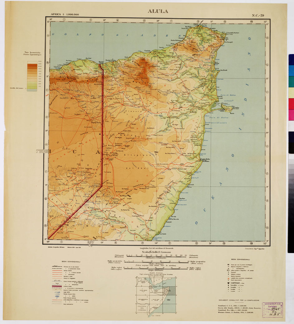 (N:2440) CARTA DELL'AFRICA ORIENTALE - Alula (B0010286) Carte e stampe antiche: riproduzione a colori su carta (formato A1)
