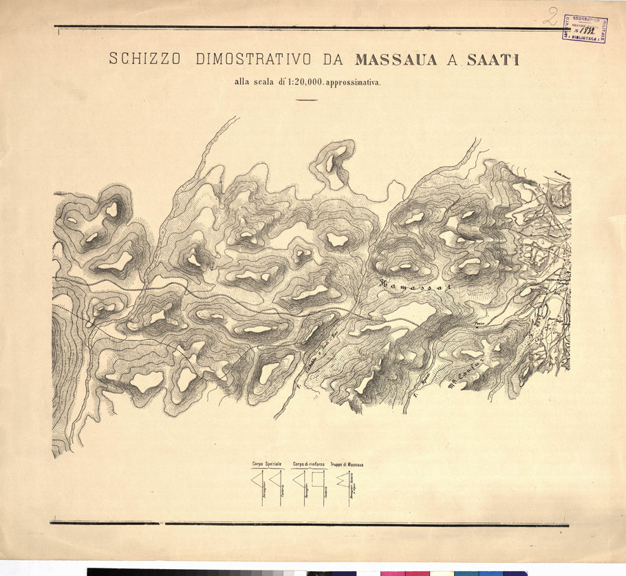 (N:15786) SCHIZZO DIMOSTRATIVO DA MASSAUA A SAATI - Foglio 2 (B0010306) Carte e stampe antiche: riproduzione a colori su carta (formato A1)