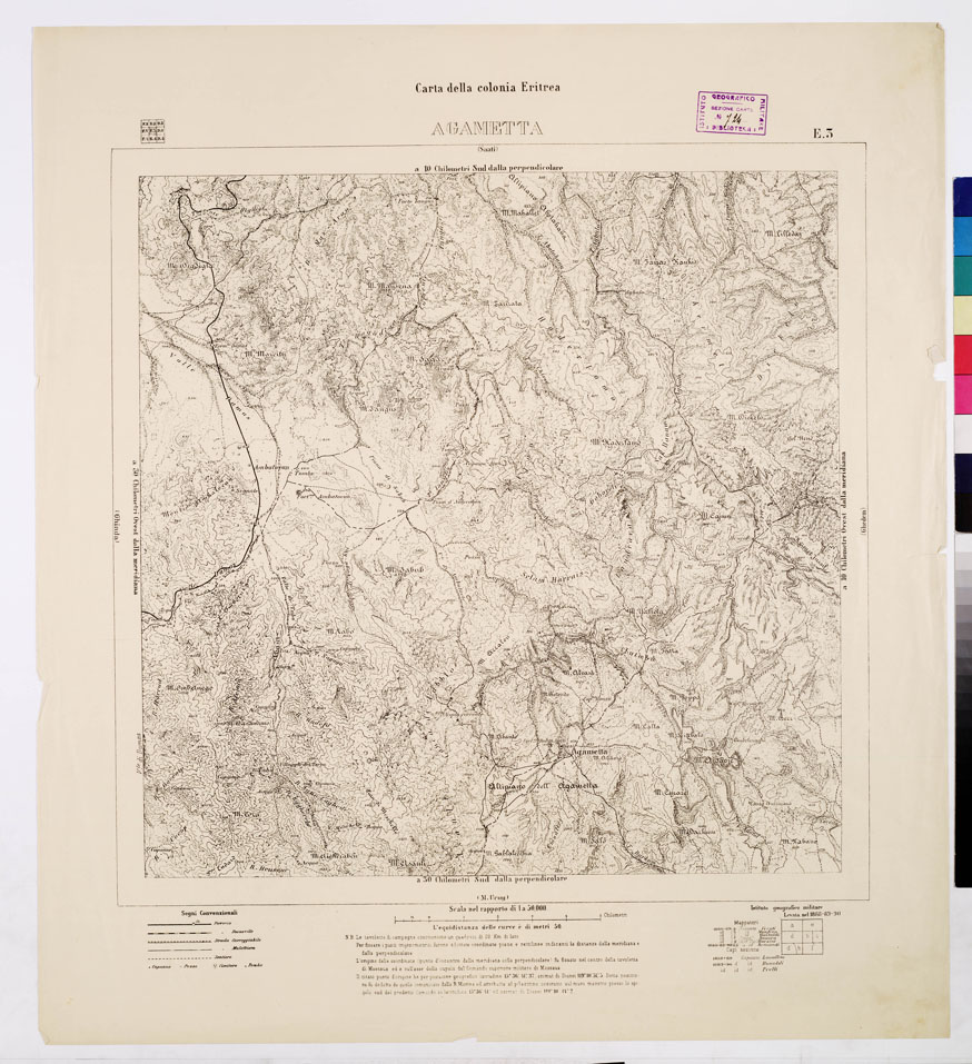(N:7553) CARTA DELLA COLONIA ERITREA AGAMETTA E 3 (B0010344) Carte e stampe antiche: riproduzione a colori su carta (formato A1)
