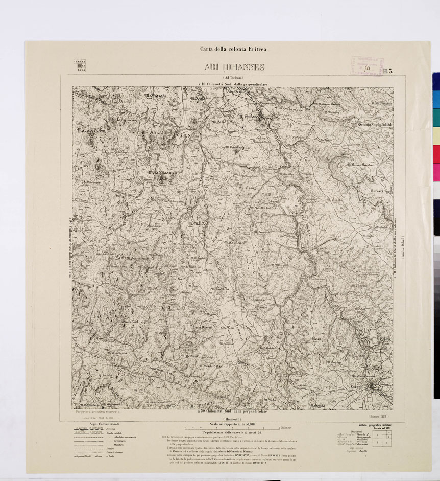 (N:7550) CARTA DELLA COLONIA ERITREA ADI IOHANNES H 3 (B0010368) Carte e stampe antiche: riproduzione a colori su carta (formato A1)