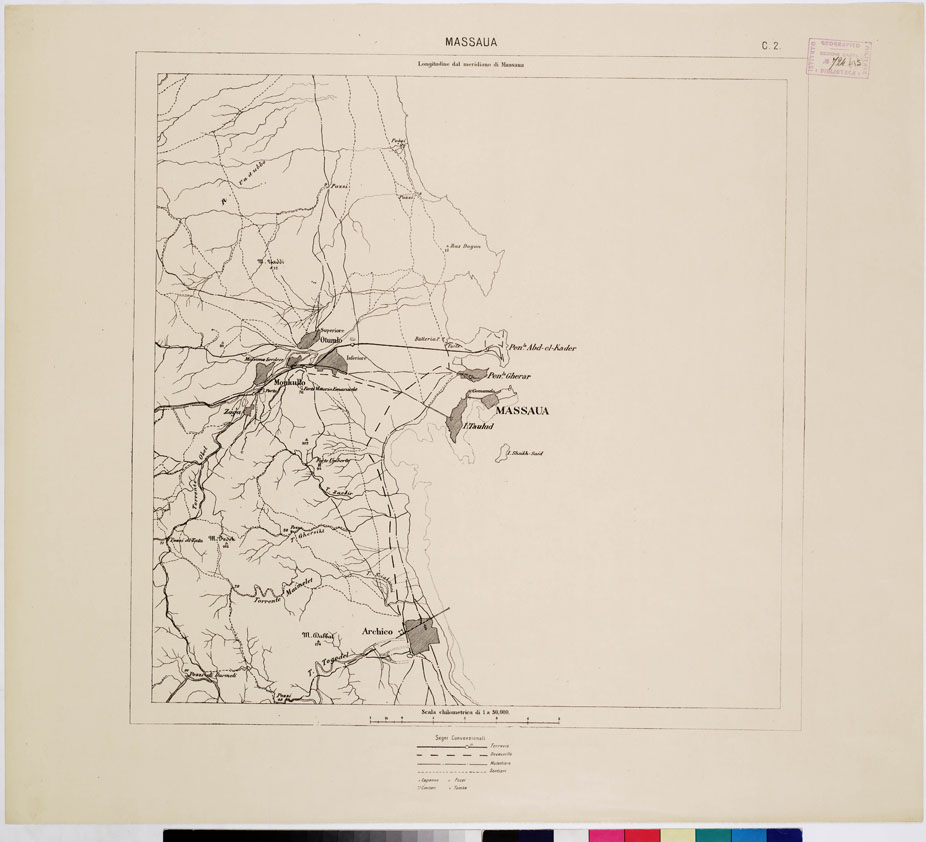 (N:7582) MASSAUA C 2 (B0010380) Carte e stampe antiche: riproduzione a colori su carta (formato A1)