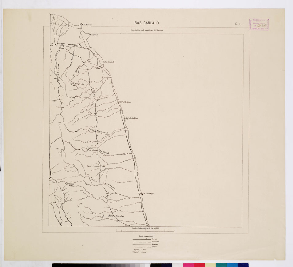 (N:7593) RAS GABLALO D 1 (B0010383) Carte e stampe antiche: riproduzione a colori su carta (formato A1)
