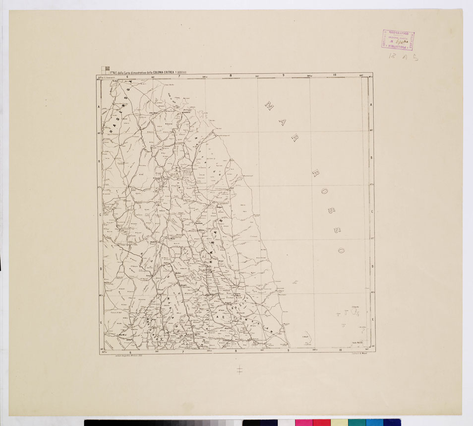 (N:4240) CARTA DIMOSTRATIVA DELLA COLONIA ERITREA - Foglio E. (B0010387) Carte e stampe antiche: riproduzione a colori su carta (formato A1)