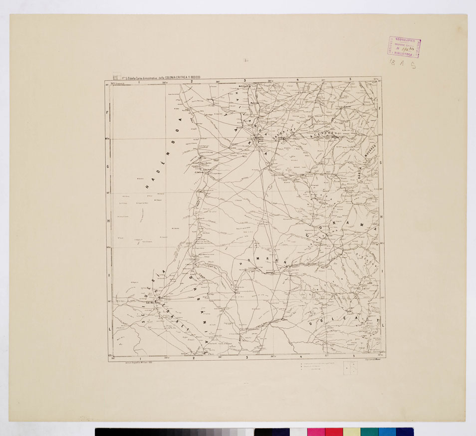(N:4242) CARTA DIMOSTRATIVA DELLA COLONIA ERITREA - Foglio S.O. (B0010388) Carte e stampe antiche: riproduzione a colori su carta (formato A1)