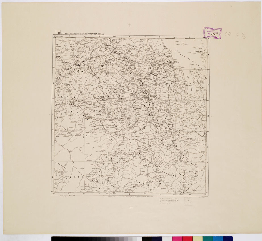 (N:4241) CARTA DIMOSTRATIVA DELLA COLONIA ERITREA - Foglio S.E. (B0010389) Carte e stampe antiche: riproduzione a colori su carta (formato A1)