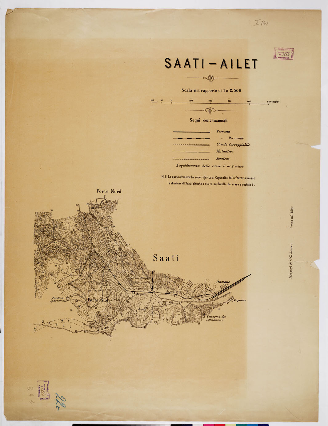 (N:15656) SAATI AILET (INGRANDIMENTO DI DUE FOGLI DELLA CARTA CON INV. 1843) - Foglio 1 (A) (B0010399) Carte e stampe antiche: riproduzione a colori su carta (formato A1)