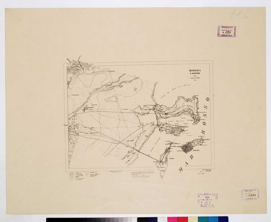 (N:12639) MASSAUA E DINTORNI (B0010404) Carte e stampe antiche: riproduzione a colori su carta (formato A1)