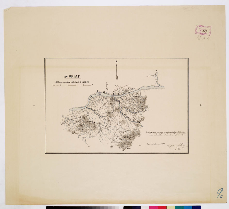 (N:64) AGORDAT - Foglio 2 (B0010408) Carte e stampe antiche: riproduzione a colori su carta (formato A1)
